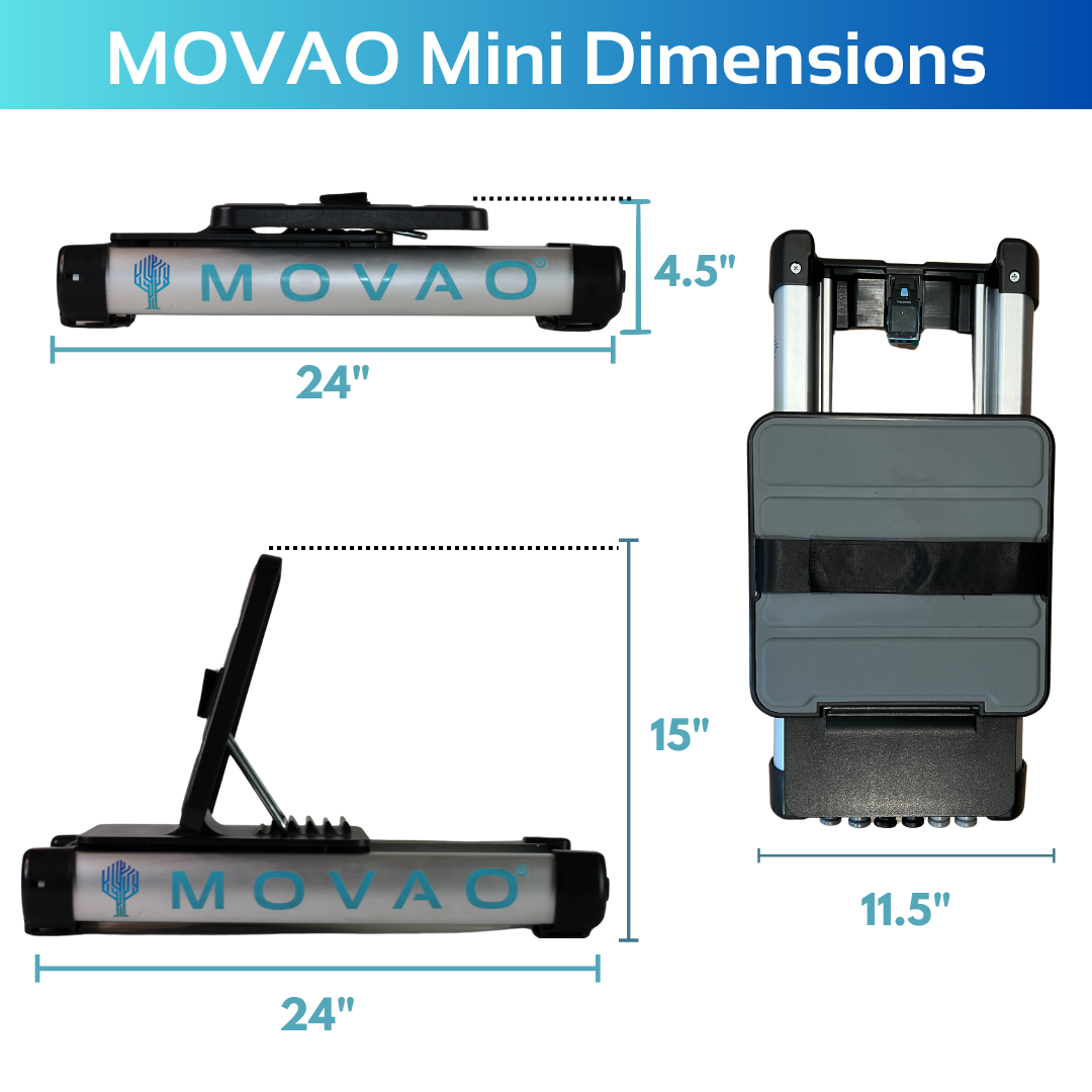 Measured dimensions for the portable leg press