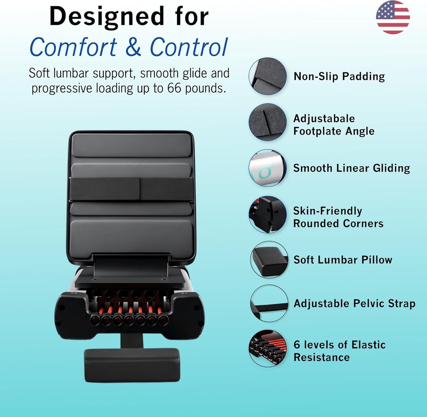 MOVAO Mini In-Bed Leg Press | Portable Physical Therapy Equipment for Seniors, Rehab & Home Recovery | 6 Resistance Levels up to 66lb | Doctor Invented